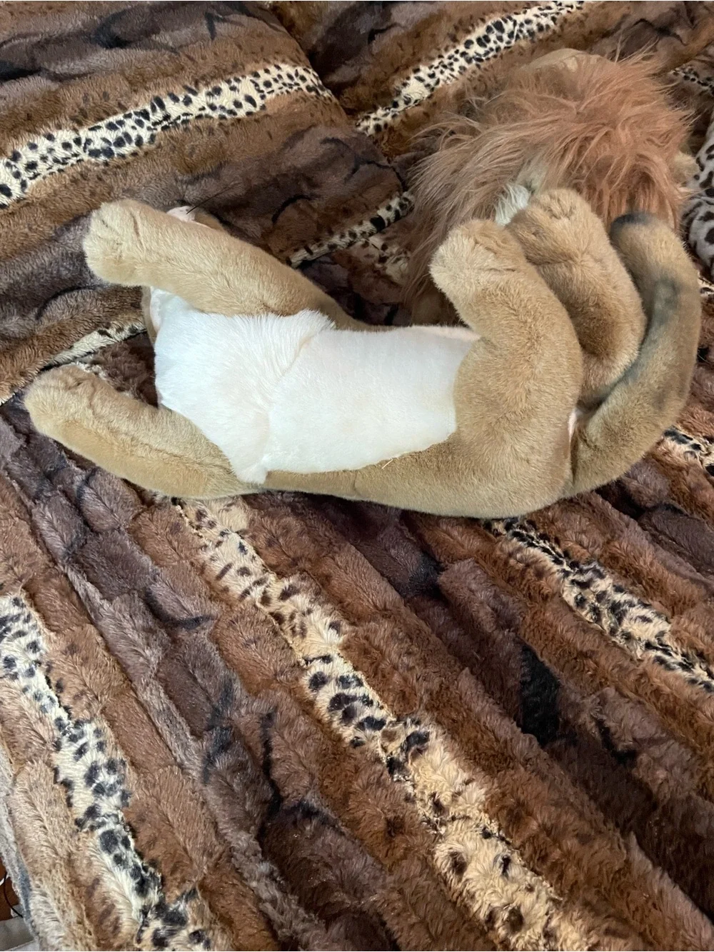 Westcliff Collection Plush Faux Fur Lion Throw Blanket - Brown